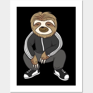 Cute sloth squatting like a slav Posters and Art